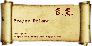 Brejer Roland névjegykártya